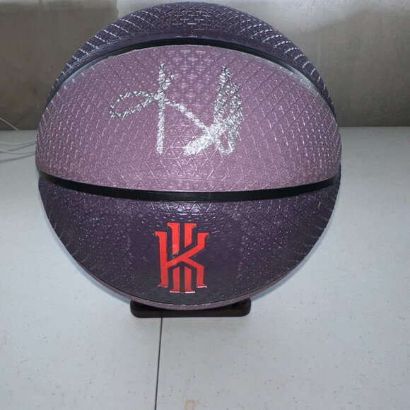KYRIE IRVING LOGO SIGNED NIKE BASKETBALL AUTOGRAPHED W/COA MAVERICKS NETS - 743 - Picture 1 of 8